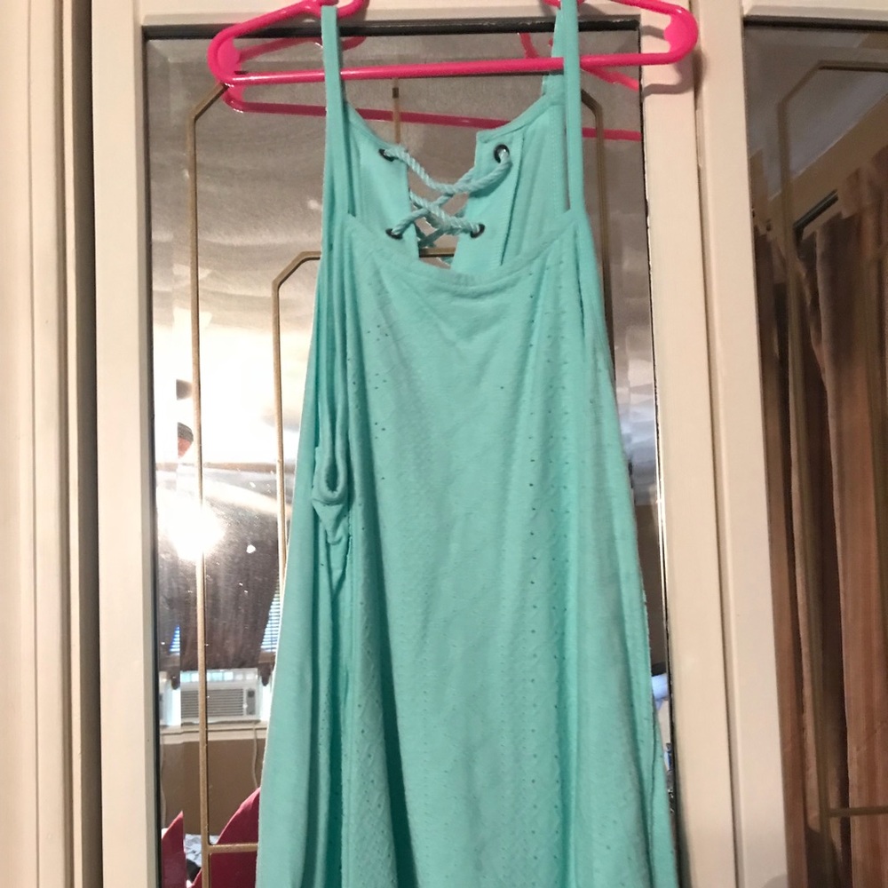 Blue flowy tank top
